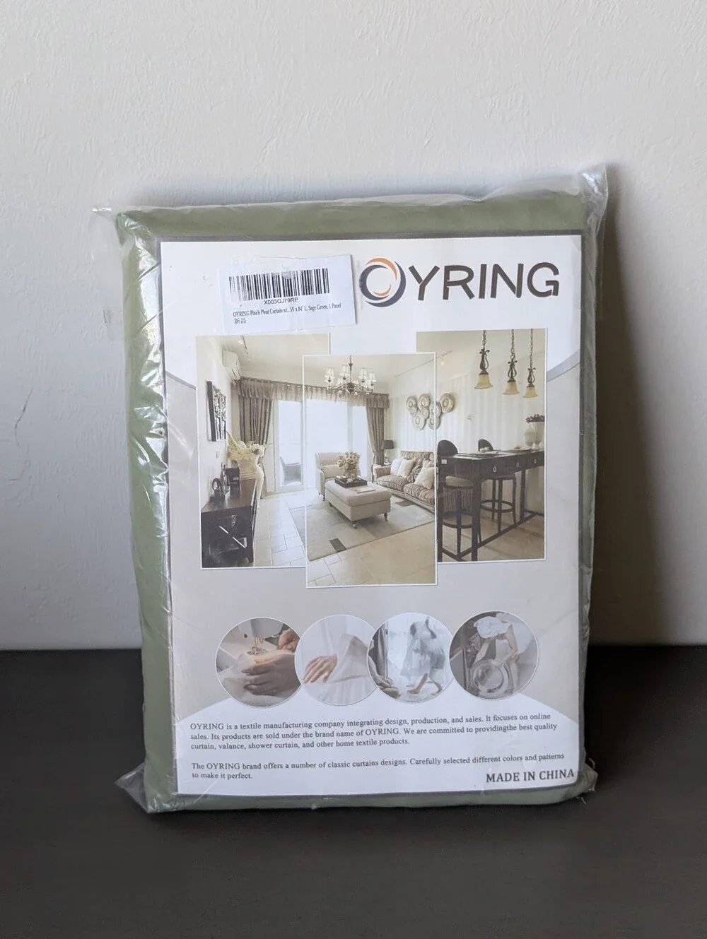 Oyring Pinch Pleat Sage Green Curtain Panel Size 84